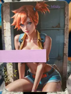 1/1 Only 1 Made Misty County Pokemon Spicy Topless Lonestar Customs Waifu Card - Image 1