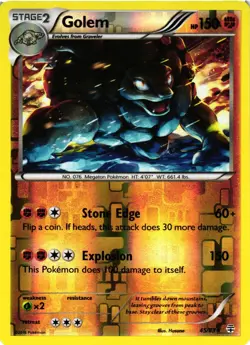 Pokemon TCG Golem 45/83 Holo Rare Generations Reverse Holo NM - Image 1
