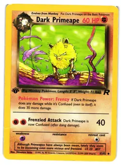 Pokemon TCG Dark Primeape Team Rocket 1st Edition Uncommon 43/82 DMG - Image 1