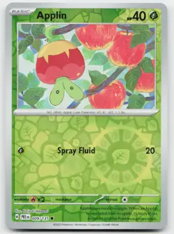 Applin 009/131 Common Prismatic Evolutions Pokemon Reverse Holo Near Mint - Image 1