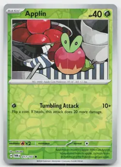 Applin 017/167 Common Twilight Masquerade Pokemon Reverse Holo Near Mint - Image 1