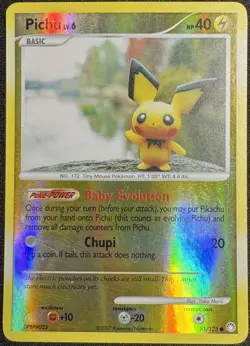Pichu - 93/123 - Reverse Holographic Pokemon Mysterious Treasures (MP) - Image 1