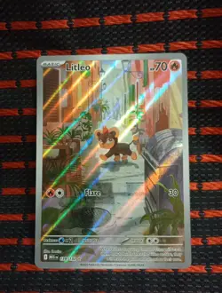 Pokemon TCG Litleo 139/132 Holo Illustration Rare Mega Evolution NM Illustration - Image 1