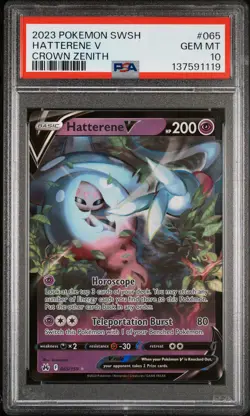 Pokemon Crown Zenith Hatterene V 065 PSA 10 - Image 1