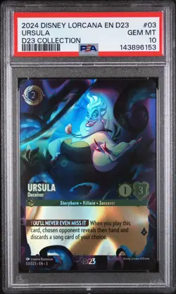 2024 DISNEY LORCANA EN D23 URSULA D23 COLLECTION #03/D23 PSA 10 - Image 1