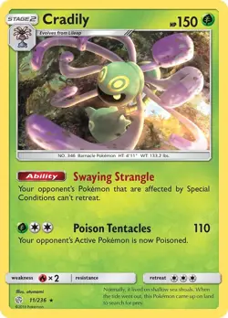 Cradily 11/236 SM - Cosmic Eclipse Pokemon Card NM - Image 1