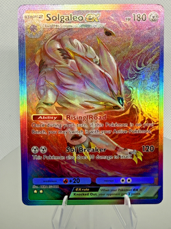Solgaleo EX Fan Art Rainbow Holo Pokemon Card NM - Image 1