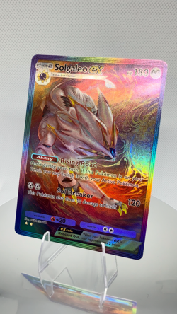 Solgaleo EX Fan Art Rainbow Holo Pokemon Card NM - Image 2