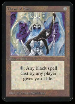 1993 MTG Magic the Gathering Card Alpha Throne of Bone Raw LP Gaming Card TCG - Image 1