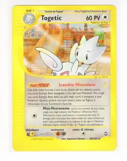 ~ITA~ ITALIAN Togetic Aquapolis Rare NON-HOLO 39/147 Pokemon Card (g3) - Image 1