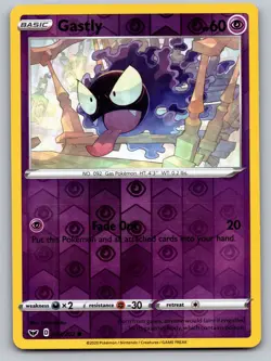 Gastly 083/202 Common Sword & Shield Pokemon Reverse Holo Near Mint - Image 1