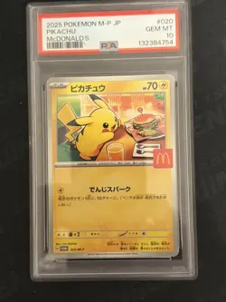 2025 Pokemon Japanese McDonald’s Promo Pikachu #020 PSA 10 GEM MINT - Image 1