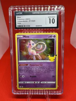 Mew Celebrations Stamped Holo Rare 011/025 CGC 10 GEM MINT Pokemon 2021 TCG - Image 1