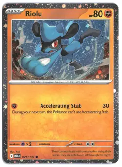 Riolu 076/132 Mega Evolution Cosmos Holo NM Pokemon TCG - Image 1