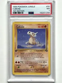 Pokemon WOTC Cubone Jungle 1st Edition #50/64 English 1999 PSA 7 NM (Near Mint) - Image 1