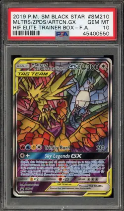 Pokemon Moltres & Zapdos & Articuno GX Hidden Fates ETB FA Promo SM210 PSA 10 - Image 1