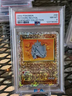 Pokemon Legendary Collection Reverse Holo Rhyhorn #90/110 PSA 8 NM-MT - Image 1
