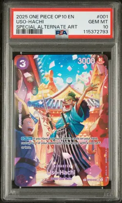 2025 One Piece Op10-001 ST15 Royal Blood Uso-Hachi Special Alt Art PSA 10 #001 - Image 1