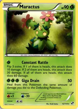 Maractus (12) 12/114 Black and White Pokemon Card TCG - Image 1