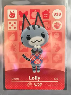 Nintendo Animal Crossing Amiibo Card Lolly #333 - Image 1
