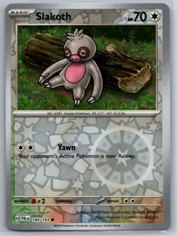 NM Slakoth 160/193 Reverse Holo Paldea Evolved Pokemon 2023 - Image 1