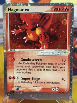 Magmar ex 100/109 Holo Rare EX Ruby Sapphire Pokemon Card LP - Image 1