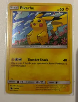 Pokemon Pikachu TCG SM206 Black Star Promo Holo Card Near Mint Condition - Image 1