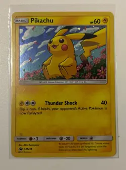 Pokemon Pikachu TCG SM206 Black Star Promo Holo Card Near Mint Condition - Image 2