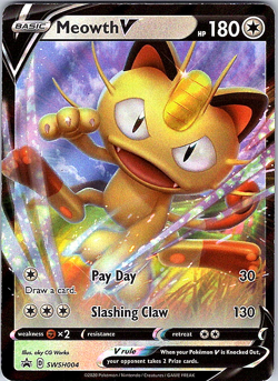 Meowth V - SWSH004 Promo Holofoil SWSH: Sword & Shield Promo Cards NM - Image 1