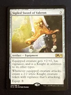 1x Sigiled Sword of Valeron (244) Core Set 2019 LP MTG Magic the Gathering x1 - Image 1