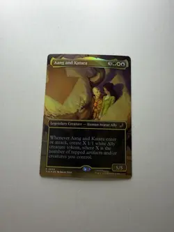 Aang and Katara NM Borderless Avatar The Last Airbender Foil Magic The Gathering - Image 1
