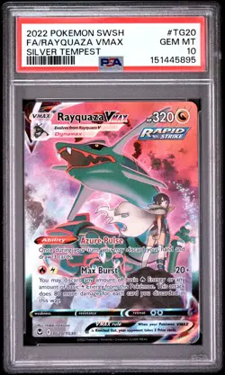 PSA 10 RAYQUAZA VMAX TG20/TG30 FULL ART SILVER TEMPEST POKEMON 😍 - Image 1