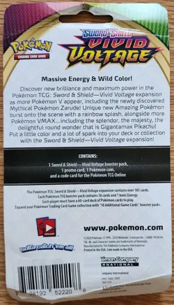 Pokemon Sword & Shield Vivid Voltage Blister Pack Grookey - New - Image 2