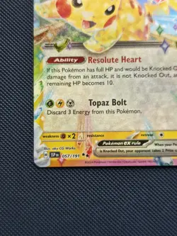 Pokemon Surgjng Sparks | Pikachu EX 057/191 Double Rare | NM - Image 3