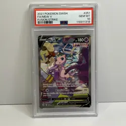 2021 POKEMON SWORD & SHIELD FUSION STRIKE #251 FULL ART/MEW V PSA 10 - Image 1