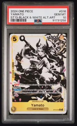 2024 One Piece St 13 EN Yamato Black & White Alt Art #016 Psa 10 - Image 1