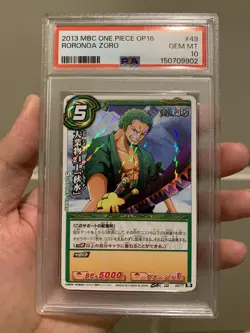 PSA 10 2013 MIRACLE BATTLE CARDDASS ONE PIECE OP16 49 RORONOA ZORO - Image 3