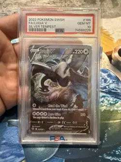 2022 Pokemon Sword and Shield Full Alt Art Lugia V Silver Tempest PSA 10 - Image 1