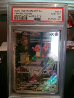 2023 Pokemon SVP en Charmander Obsidian Flames ETB #044 PSA 10 - Image 1