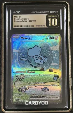 CGC PRISTINE 10 Bubble Mew Ex 232 Paldean Fates 232/091 Pokemon SIR Illustration - Image 1