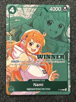 One Piece Nami P-102 Winner Stamp Promo English - Image 1