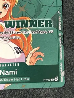 One Piece Nami P-102 Winner Stamp Promo English - Image 3