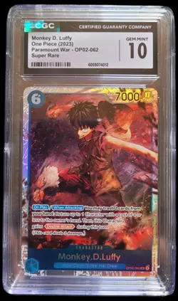 Monkey D. Luffy OP02-062 SR CGC 10 Gem Mint Paramount War One Piece TCG - Image 1
