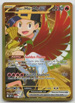 Pokemon Ethan's Ho-Oh EX Full Art Holo Fire 230 HP 239/182 Pokemon TCG Card - Image 1