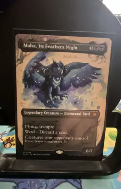 Maha, Its Feathers Night (Borderless) Bloomburrow Regular - Image 1