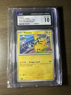 Pikachu Pokemon Black Star Promo 2024 World Championships #190 CGC Gem Mint 10 - Image 1