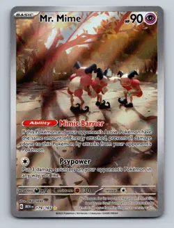Pokemon TCG Mr. Mime Holo Illustration Rare SV: Scarlet & Violet 151 179/165 - Image 1