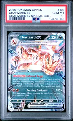 2025 POKEMON SVP EN-SV BLACK STAR PROMO #196 CHARIZARD EX PSA 10 - Image 1