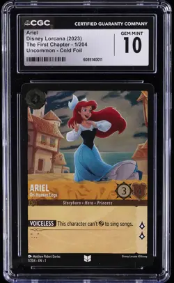 2023 DISNEY LORCANA #1/204 ARIEL CGC 10 GEM MINT - Image 1