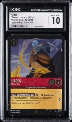 2024 DISNEY LORCANA AZURITE SEA LEGENDARY COLD FOIL HADES CGC 10 GEM MINT - Image 1